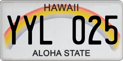 HI license plate YYL025