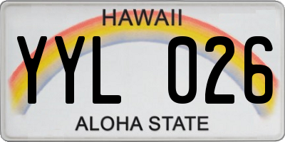 HI license plate YYL026