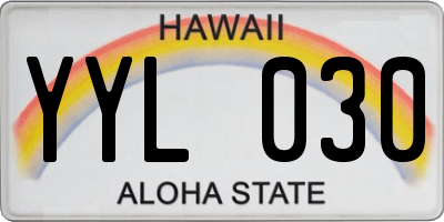 HI license plate YYL030