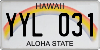 HI license plate YYL031