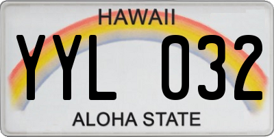 HI license plate YYL032