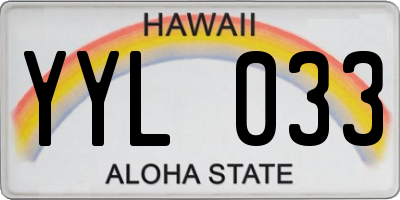 HI license plate YYL033
