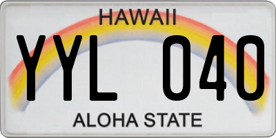 HI license plate YYL040