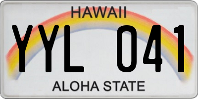 HI license plate YYL041