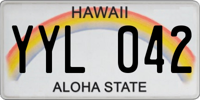 HI license plate YYL042