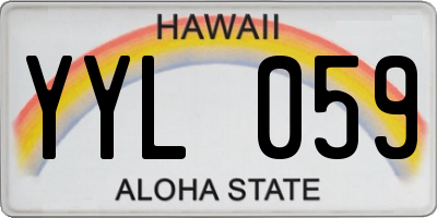 HI license plate YYL059