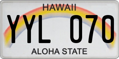 HI license plate YYL070
