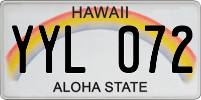 HI license plate YYL072