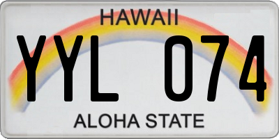 HI license plate YYL074