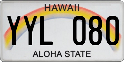 HI license plate YYL080