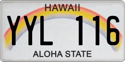 HI license plate YYL116