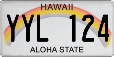 HI license plate YYL124