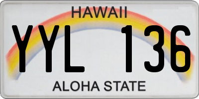 HI license plate YYL136
