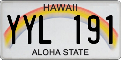 HI license plate YYL191