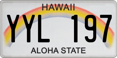 HI license plate YYL197