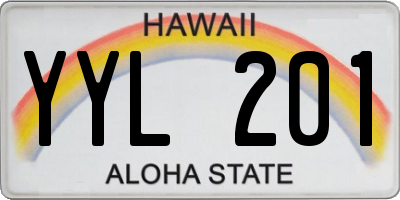 HI license plate YYL201