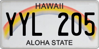HI license plate YYL205