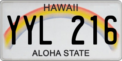 HI license plate YYL216