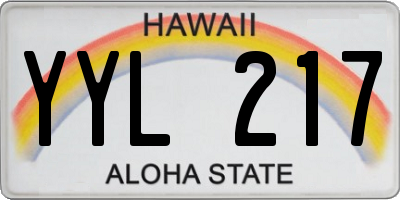 HI license plate YYL217