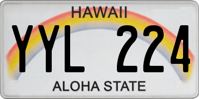 HI license plate YYL224