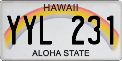 HI license plate YYL231