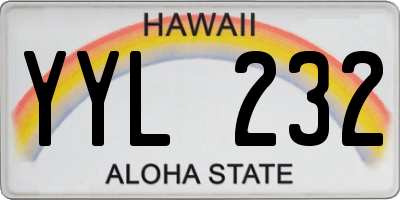 HI license plate YYL232