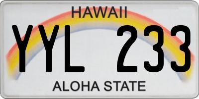 HI license plate YYL233