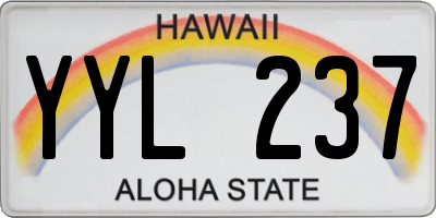 HI license plate YYL237