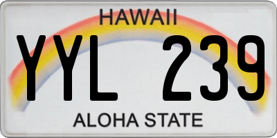 HI license plate YYL239