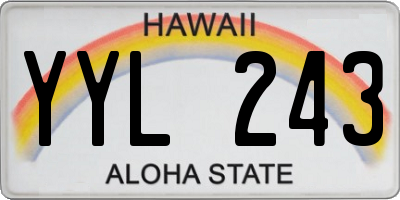 HI license plate YYL243