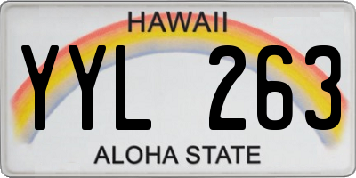 HI license plate YYL263