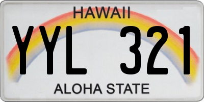 HI license plate YYL321