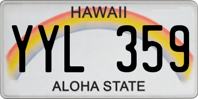 HI license plate YYL359