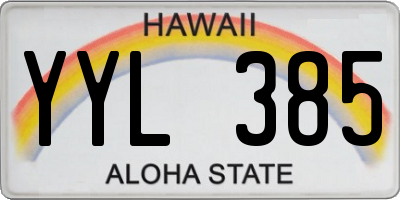 HI license plate YYL385