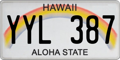 HI license plate YYL387
