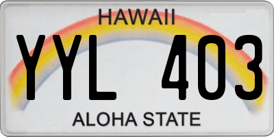 HI license plate YYL403