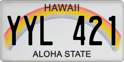 HI license plate YYL421