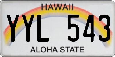 HI license plate YYL543