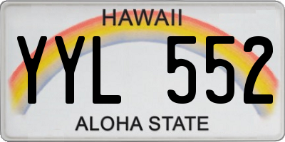 HI license plate YYL552