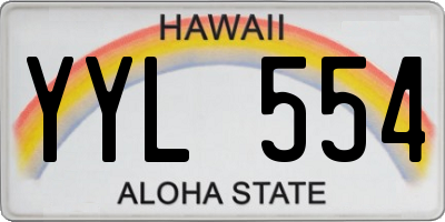 HI license plate YYL554