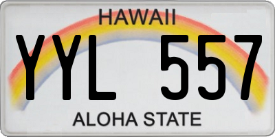 HI license plate YYL557