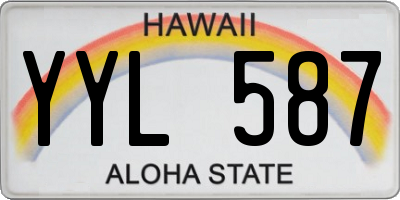 HI license plate YYL587