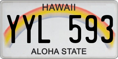HI license plate YYL593