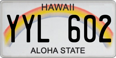 HI license plate YYL602