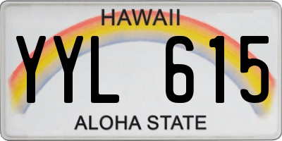 HI license plate YYL615