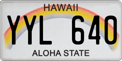 HI license plate YYL640