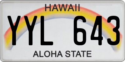 HI license plate YYL643