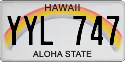HI license plate YYL747