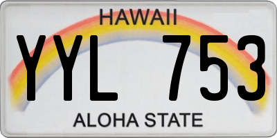 HI license plate YYL753