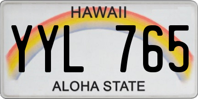 HI license plate YYL765